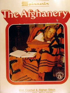 1973 vintage pattern booklet crochet, knit AFGHANS 21 styles