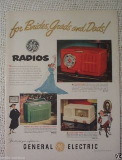 50s Vintage Ad General Electric Clock Radio Dial Beam