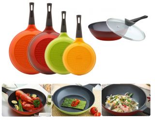 5pc Set Neoflam Ecolon Amie Nonstick Fry Pan with Lid Ceramic Coating