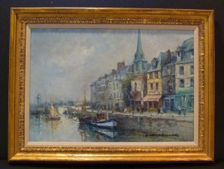  Harbor French Impressionist Oil by Rouault Well Listed Artist