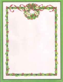 Holly Wreath Border 20 PC Computer Scrapbooking Paper