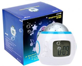  Starry Colour Projector Led Light Alarm Clock W/ Calendar For Children