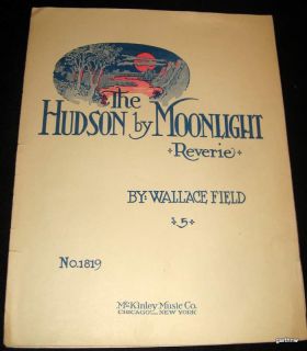 The Hudson by Moonlight 1920 Art Music Sheet River