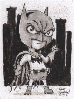  The Dark Knight 3 x 4 Original DC Sketch Card Art Goth Gary Shipman