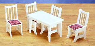 Dollhouse Miniature Kitchen Furniture Table Chairs Set