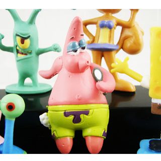 8PC Spongebob Sponge Bob Krusty Krab Sandy Cheeks PVC Figure