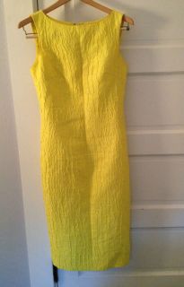 Giambattista Valli Yellow Linen Silk Dress Size Italian 42