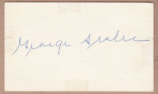 George Sisler Autographed 3x5 Hall of Fame Died 1973