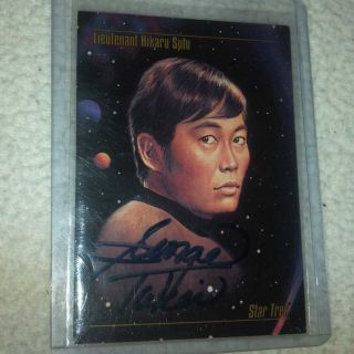Star Trek TOS Auto Card George Takei Autograph as Sulu Hand Signed