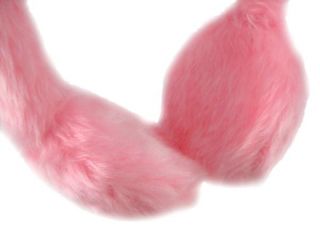 Fuzzy Pink Plush Adjustable Earmuffs Ear Muffs Faux Fur
