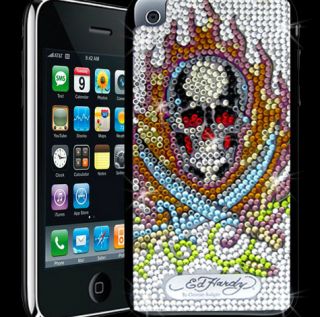 Iced Out Ed Hardy Skull Sword Tattoo Sticker Crystal Decal iTouch