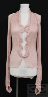Jean Paul Gaultier Femme Blush Pleated Silk Cardigan Size US 10