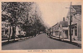 Early Gilboa NY Main St Town View Vintage Old Postcard