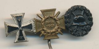ORIGINAL german pin miniatures medal IRON CROSS Hindenburg Cross Wound