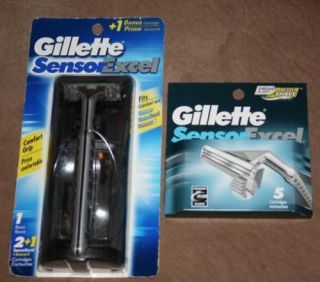 Gillette 5 Sensor Excel + Razor Blades Refill Cartridges Handle USA