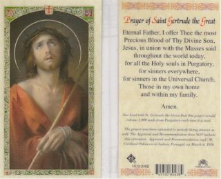 Prayer of Saint Gertrude The Great Laminated Holy Card