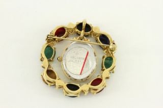  Costume Jewelry Majestron MOP Watch Pendant Scarab Gemstone Brooch Pin