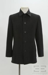 Giorgio Armani Classico Mens Black Button Front Coat