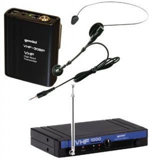 GEMINI VHF 1000HL WIRELESS SYSTEM LAVALIER / LAPEL MICROPHONE RECEIVER