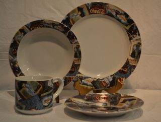 Coca Cola Lady Dishes,Plates, Bowls,Cups,Salad Saucer, Gibson 1997