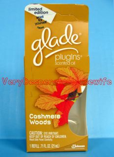 Lot Glade Plugins Cashmere Woods Scented Oil Refill Fab