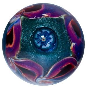 Glass Marble Jessetaj Polka Dot Dichroic Vortex Murrine Flower
