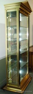 5848 Mastercraft Monumental Brass Glass Etagere Cabinet