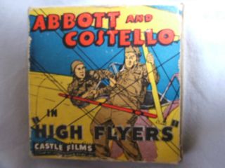 ABBOTT & COSTELLO, CASTLE FILMS, VINTAGE 8 mm MOVIE, HIGH FLYERS