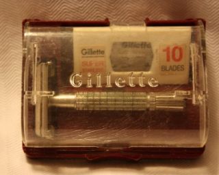 Vintage Gillette Double Edge Adjustable Safety Razor in Case Plus