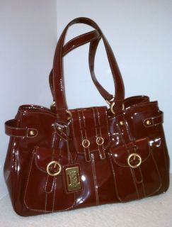 Maxx New York Large Signature Patent Leather Handbag Purse