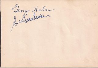 GEORGE HALAS Autograph 1948 Album Page , FB HOF & 1919 Yankees