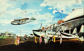 1936 Print Martin Clippers Sikorsky Pan American Airway Golinkin