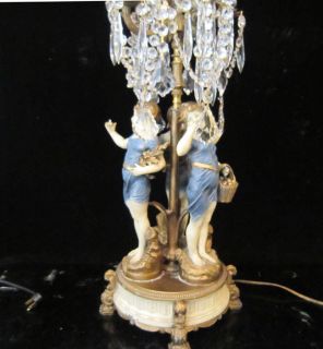  Candelabra Hollywood Regency Spelter Gitt Brass Lady Chandelier