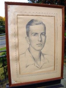 Fine 1941 WPA George Laurence Nelson Portrait of Handsome Young Man