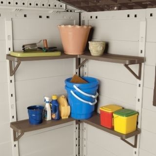  Suncast Corner Wall Shelf 2 Tier for Outdoor Storage Shed