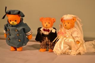  Collectible Bear Figurines Bride Groom Enesco Imports 1982 
