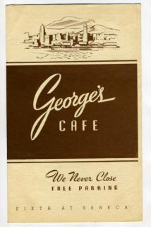 george s cafe menu 24 hour seattle washington 1943
