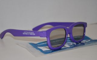 Justin BIEBER 3D Glasses NEVER Say Never Movie Limited Edition Purple