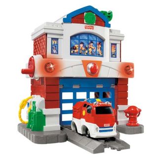 Geotrax Beamtown Fire Station lot with Rapid Rescue Fire Squad