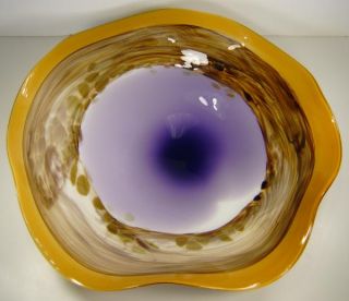 Plate Bowl Large 20 Hand Blown Hot Glass Art