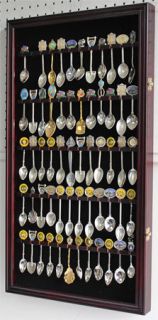 60 Spoon Display Case Rack Holder Cabinet, Wall Mountable, Glass Door