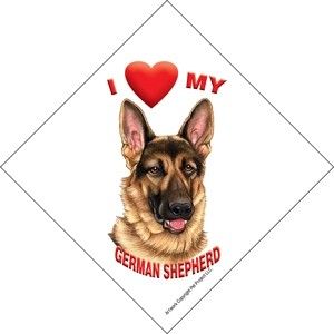 New Sign for Window Car I Love My German Shepherd Dog