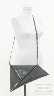 Georgina Skalidi Grey Patent Leather Asymmetrical Clutch