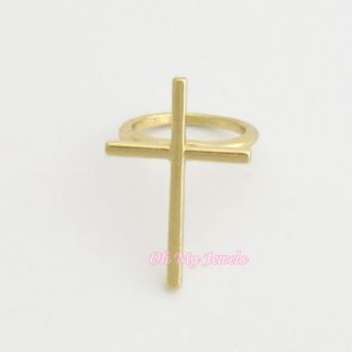 Simple Elegant Gold Tone Cross Ring RG666