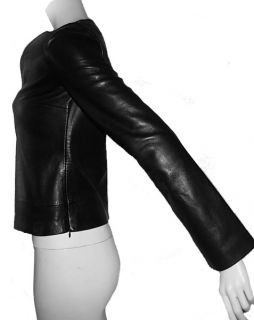 Trend Alert Gianni Versace Couture Leather Fitted Shirt Top Jacket 38