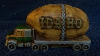 Vintage Ceramic Piggy Coin Bank Giant Idaho Potato on Truck Japan