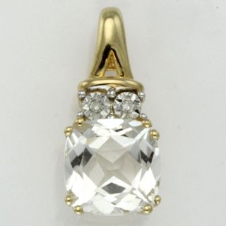 10K Yellow Gold Morganite and Diamond Pendant
