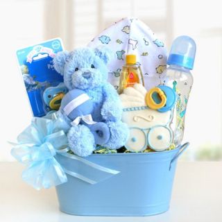 Features of Newborn Baby Warm Welcomes Baby Gift Basket   Boy