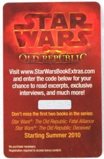2010 Star Wars Comic Con Old Republic Promo Code Card