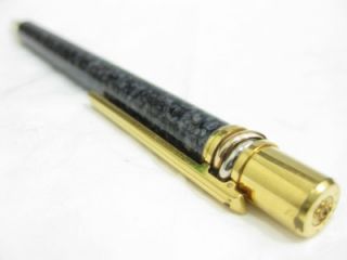  Cartier Grey Stone Marble & Gold Trim with Trinity Ring Ballpoint Pen